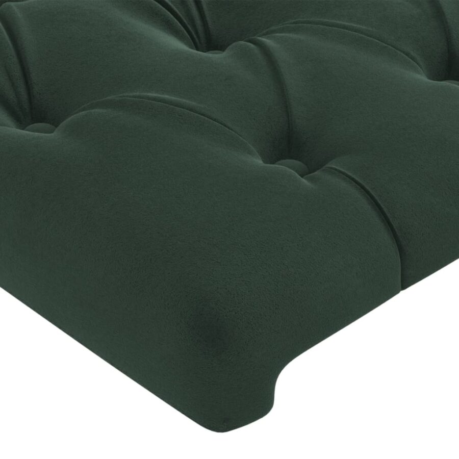 Hoofdbord met randen 203x16x78/88 cm fluweel donkergroen - Afbeelding 5
