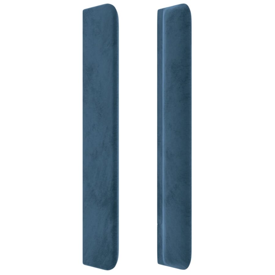 Hoofdbord met randen 93x16x118/128 cm fluweel donkerblauw - Afbeelding 4