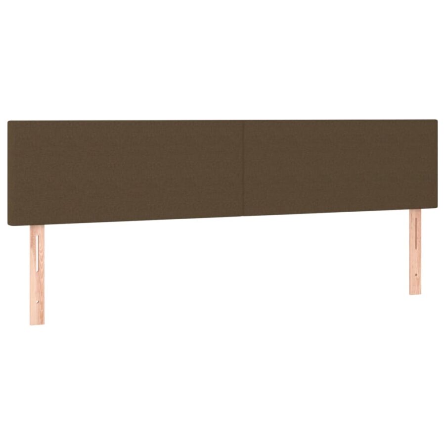 Hoofdbord LED 200x5x78/88 cm stof donkerbruin - Afbeelding 4