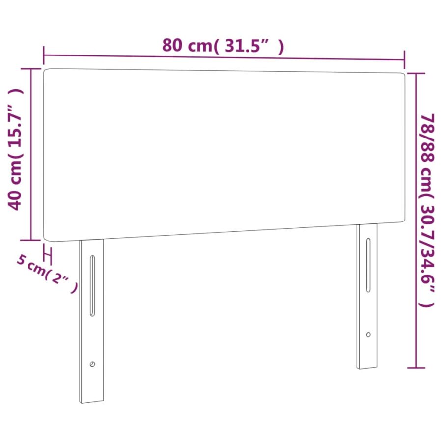 Hoofdbord LED 80x5x78/88 cm fluweel donkergrijs - Afbeelding 6