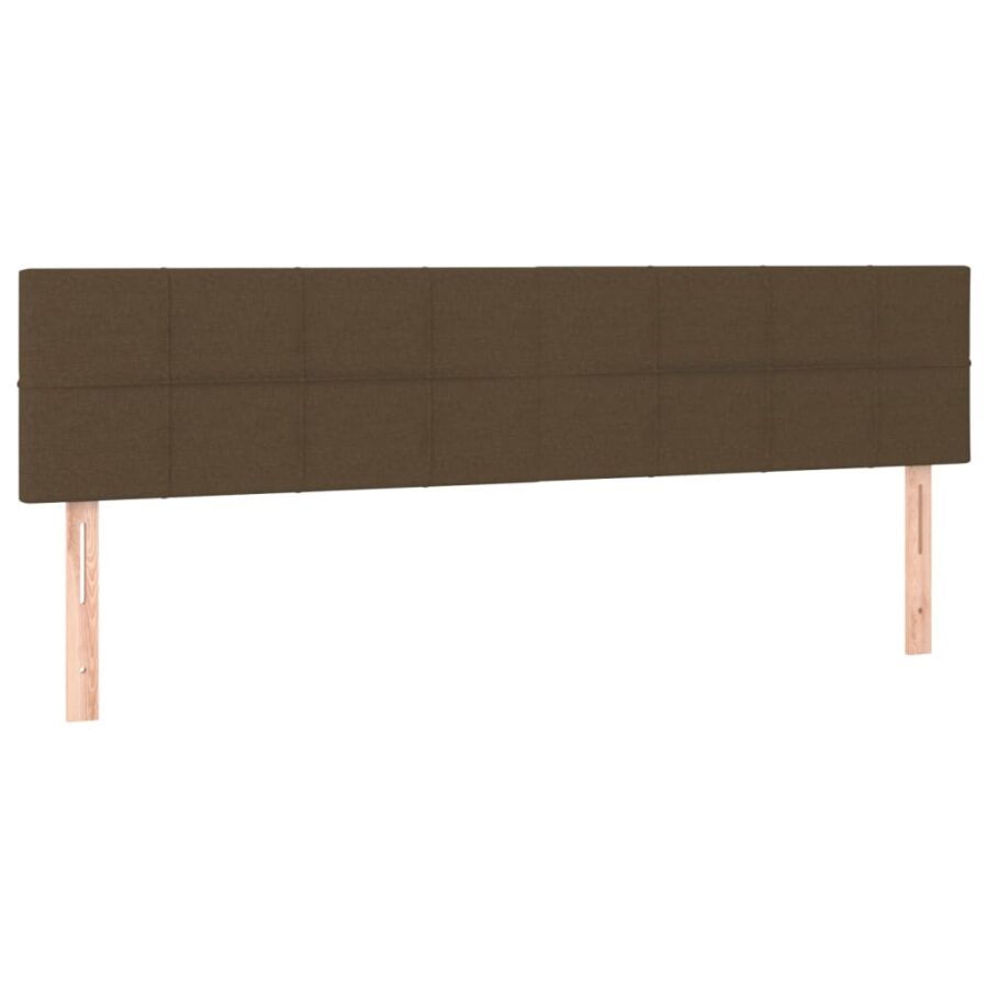 Hoofdbord LED 200x5x78/88 cm stof donkerbruin - Afbeelding 4