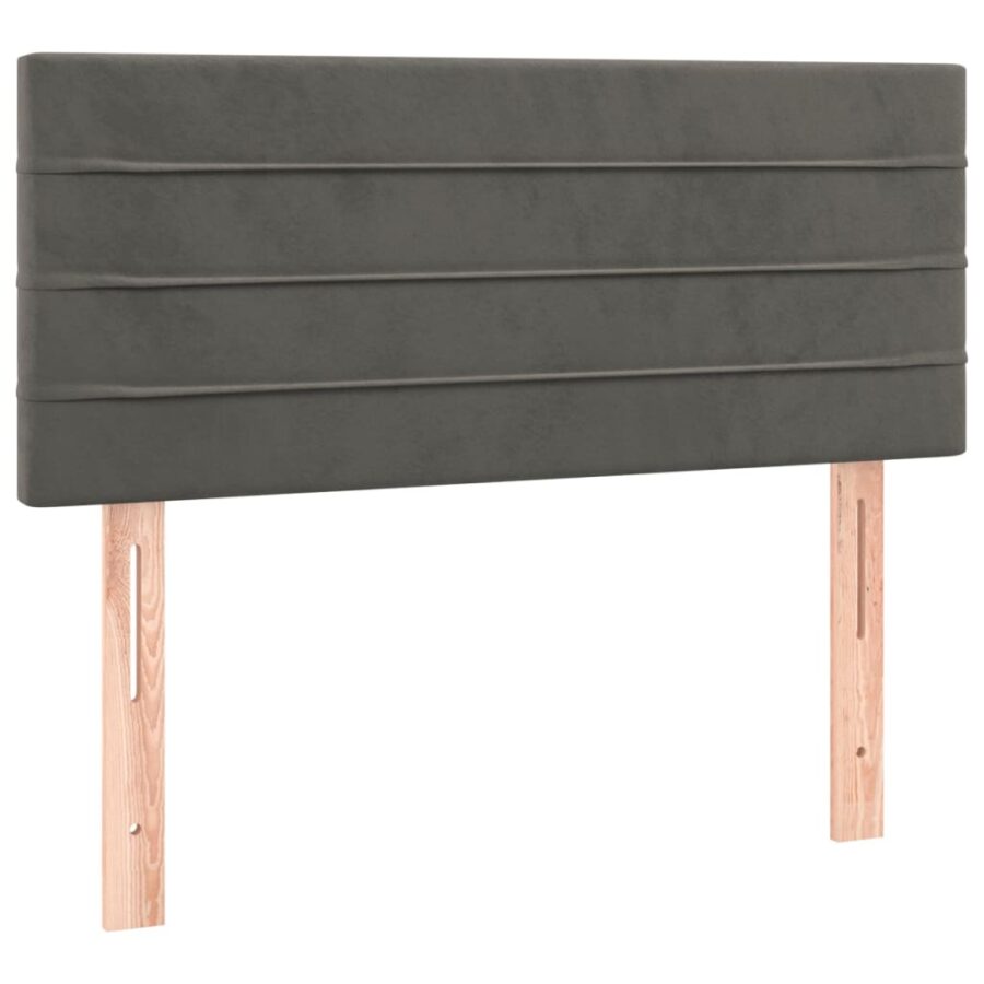 Hoofdbord LED 100x5x78/88 cm fluweel donkergrijs - Afbeelding 4