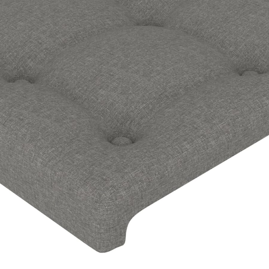 Hoofdbord LED 200x5x78/88 cm stof donkergrijs - Afbeelding 5