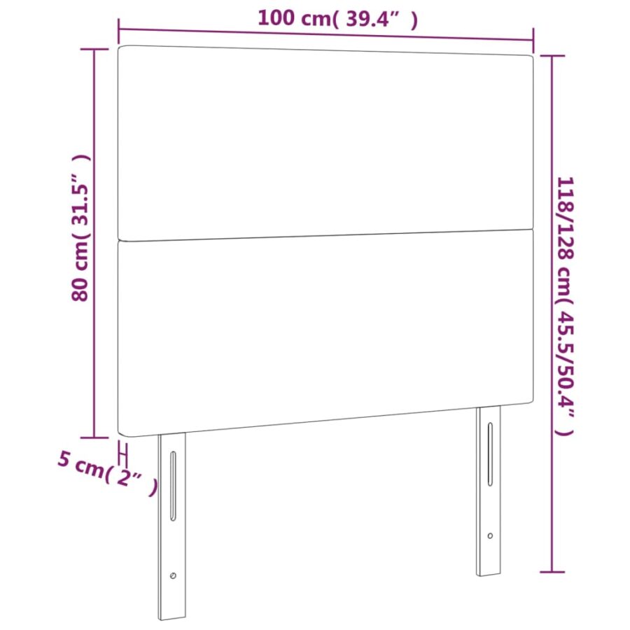 Hoofdbord LED 100x5x118/128 cm stof zwart - Afbeelding 6