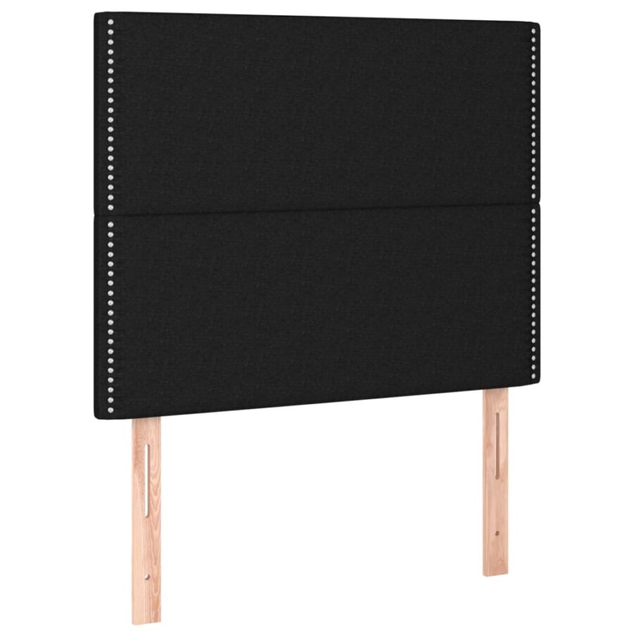 Hoofdbord LED 80x5x118/128 cm stof zwart - Afbeelding 4