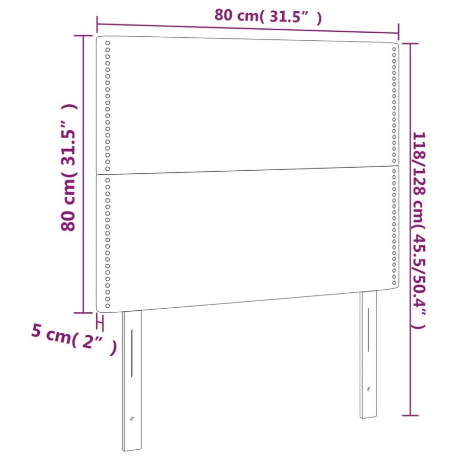 Hoofdbord LED 80x5x118/128 cm stof groen - Afbeelding 6