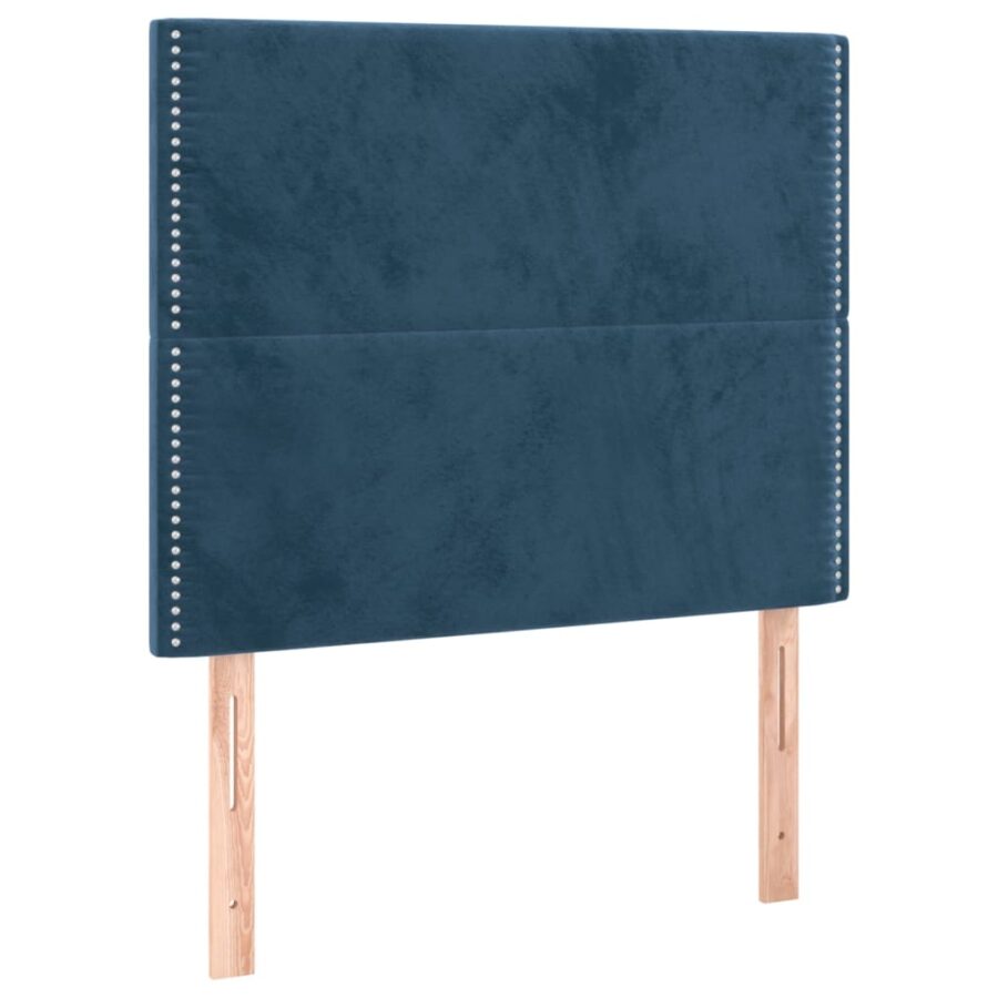 Hoofdbord LED 100x5x118/128 cm fluweel donkerblauw - Afbeelding 4