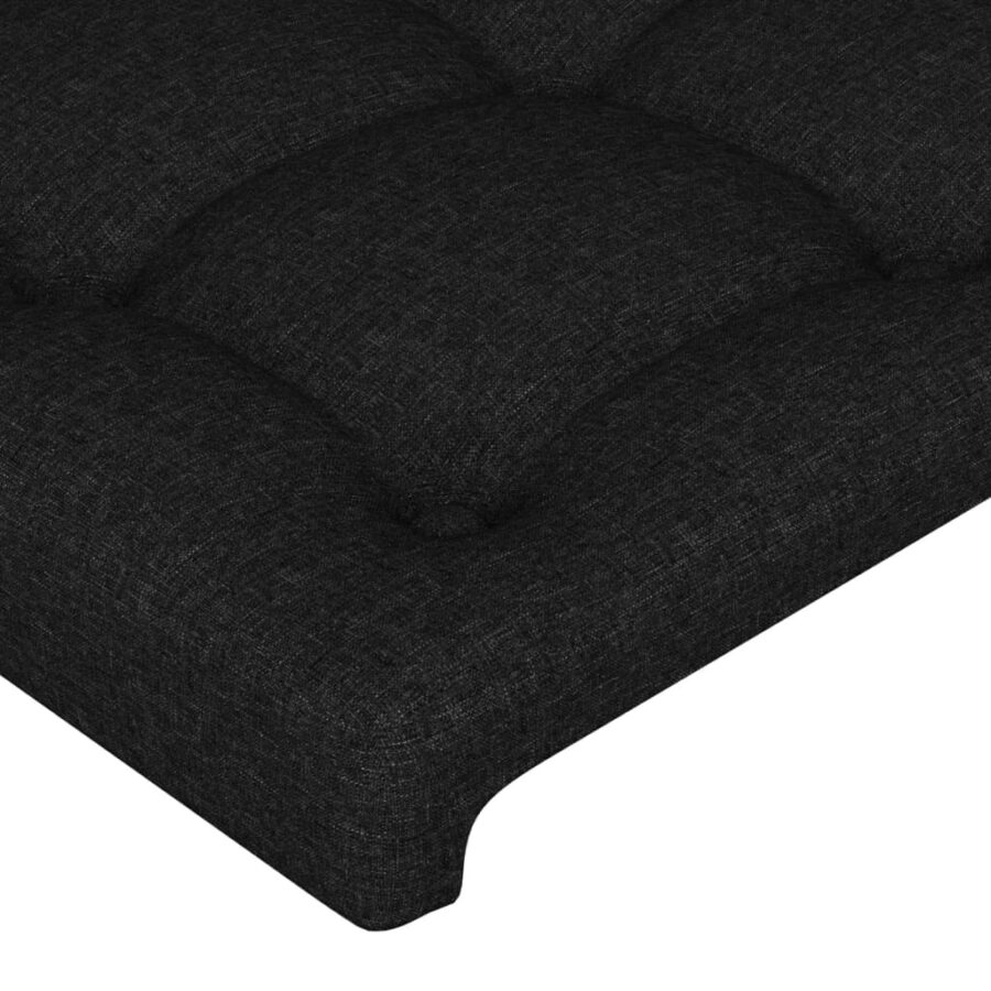 Hoofdbord LED 90x5x118/128 cm stof zwart - Afbeelding 5
