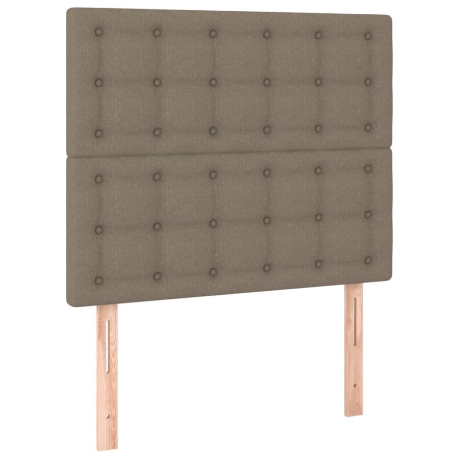 Hoofdbord LED 100x5x118/128 cm stof taupe - Afbeelding 4