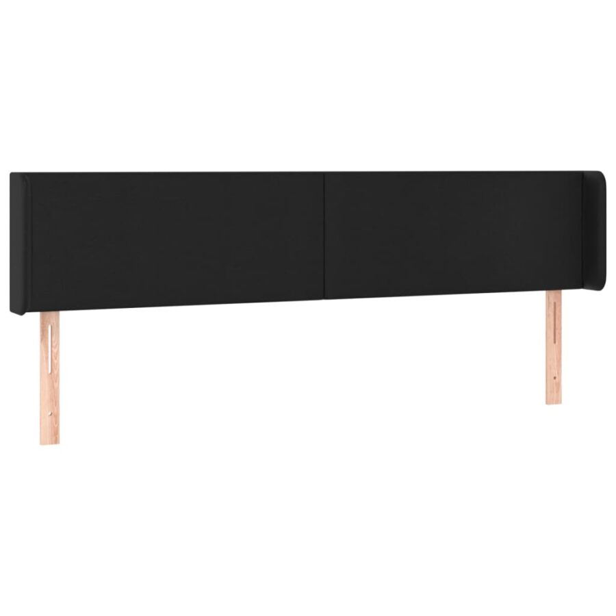 Hoofdbord LED 203x16x78/88 cm kunstleer zwart - Afbeelding 3