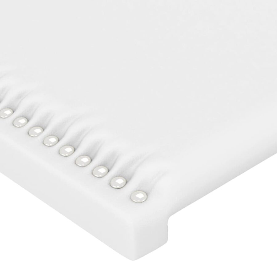 Hoofdbord LED 203x16x78/88 cm kunstleer wit - Afbeelding 5