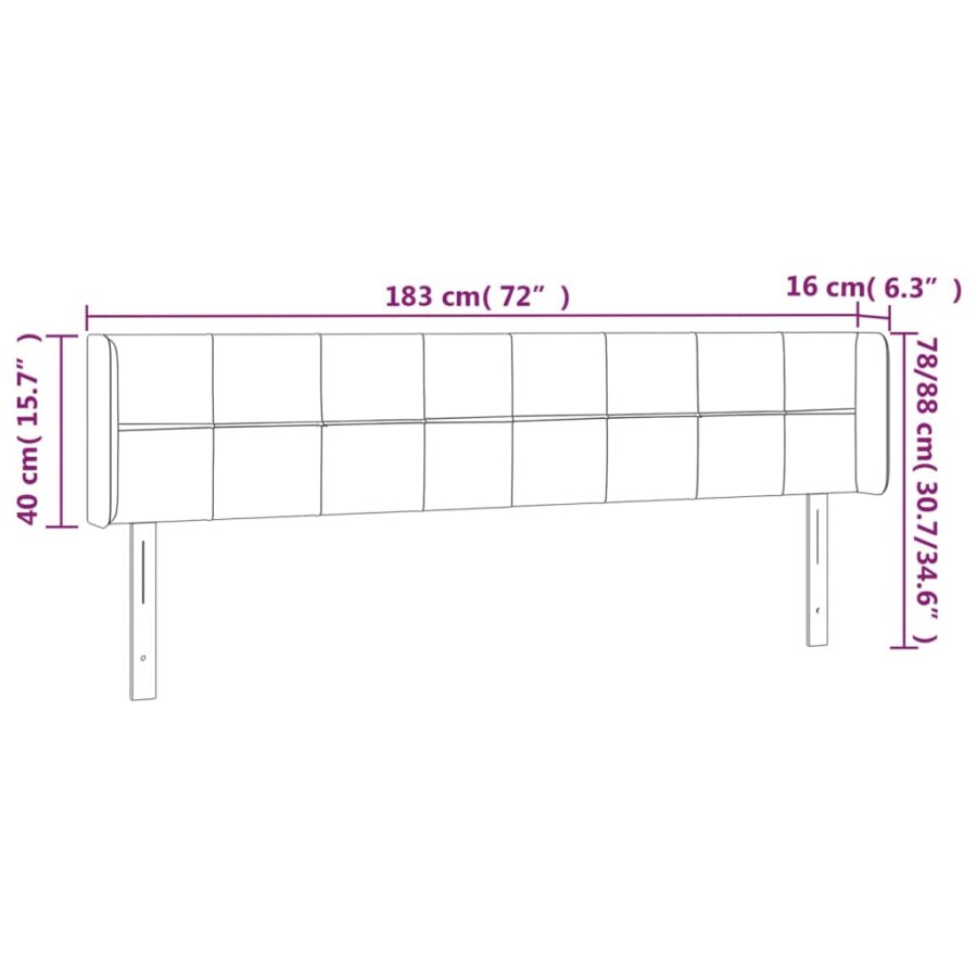 Hoofdbord LED 183x16x78/88 cm fluweel donkergroen - Afbeelding 6