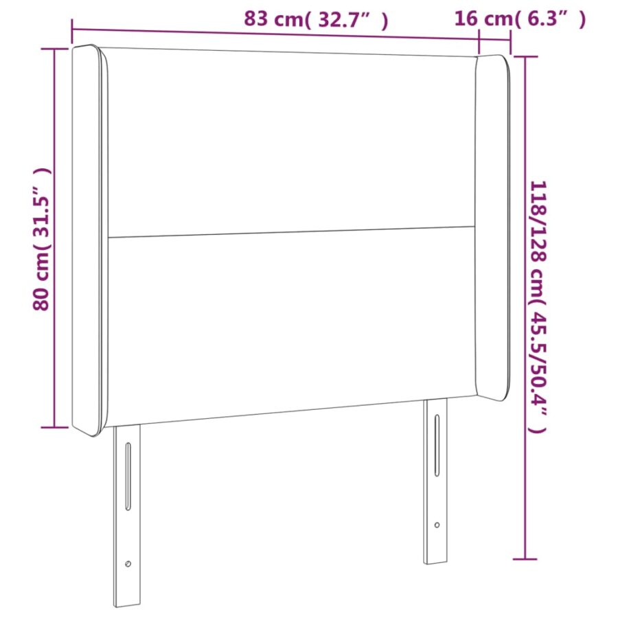 Hoofdbord LED 83x16x118/128 cm stof donkerbruin - Afbeelding 6