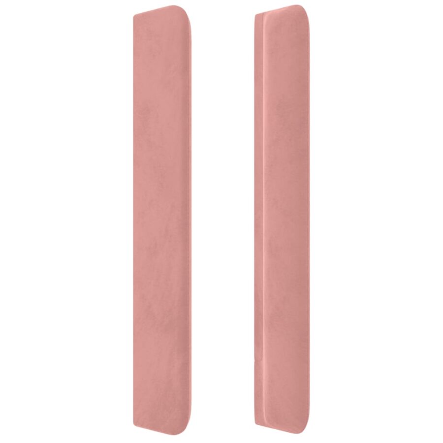 Hoofdbord LED 183x16x118/128 cm fluweel roze - Afbeelding 5