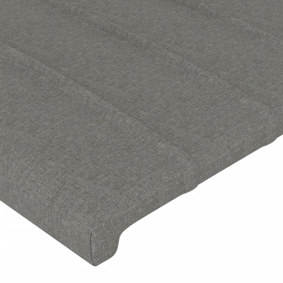Hoofdbord LED 147x16x118/128 cm stof donkergrijs - Afbeelding 5