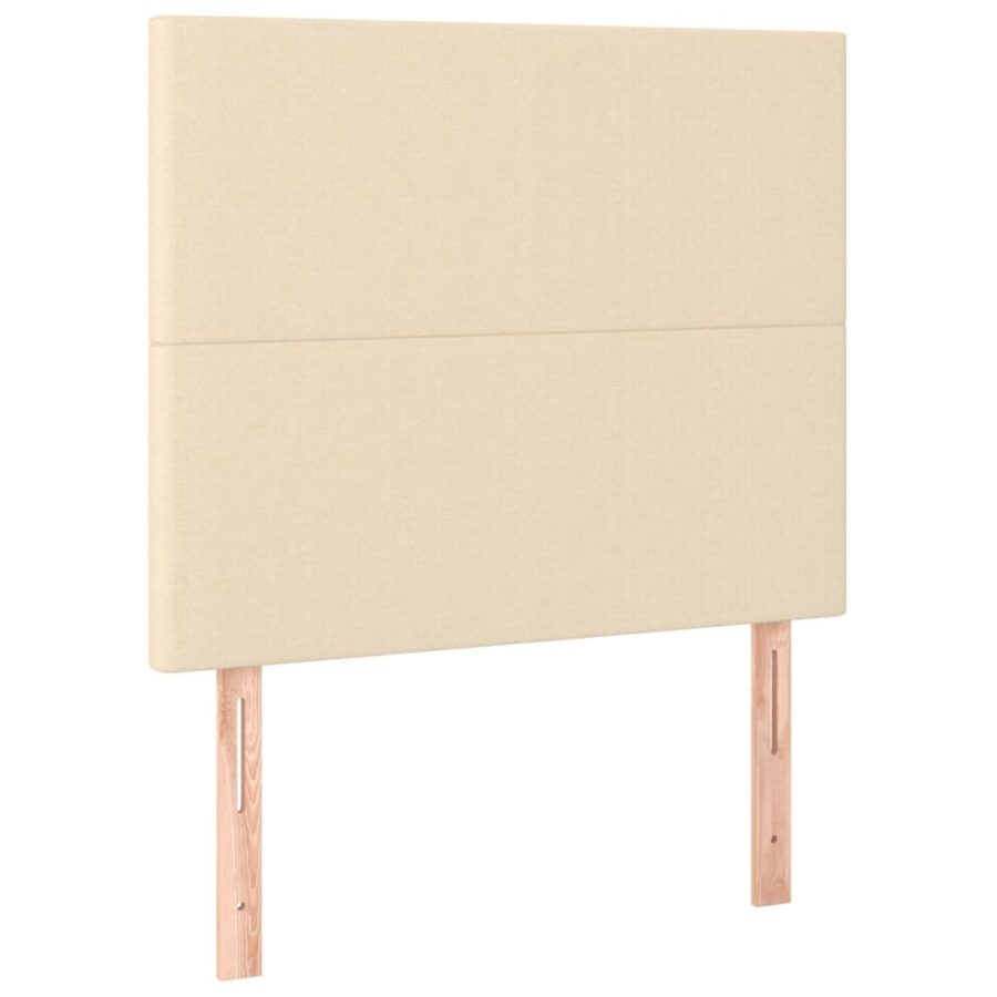 Boxspring met matras stof crèmekleurig 80x200 cm - Afbeelding 5