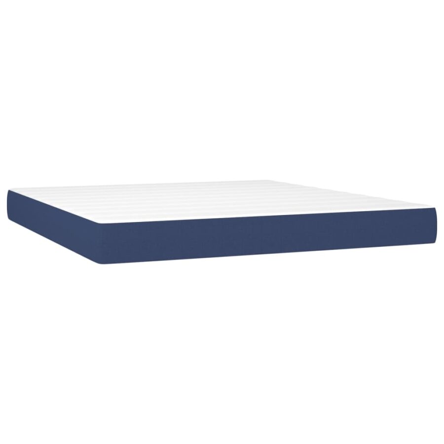 Boxspring met matras stof blauw 180x200 cm - Afbeelding 5