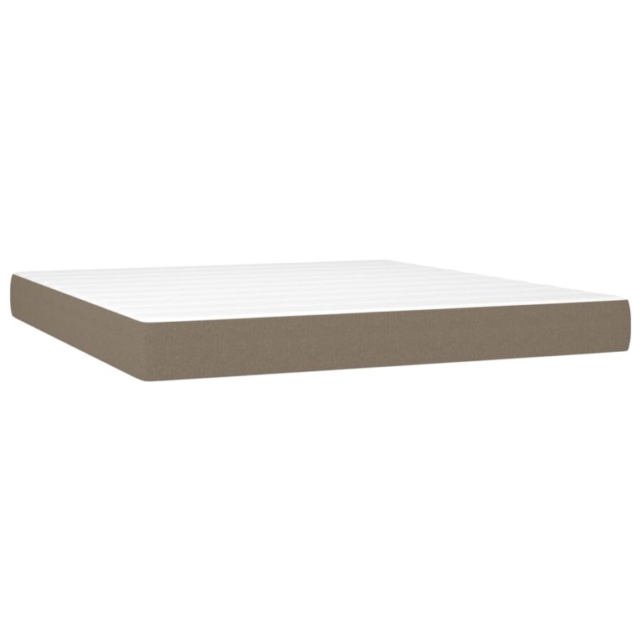 Boxspring met matras en LED stof taupe 160x200 cm - Afbeelding 6