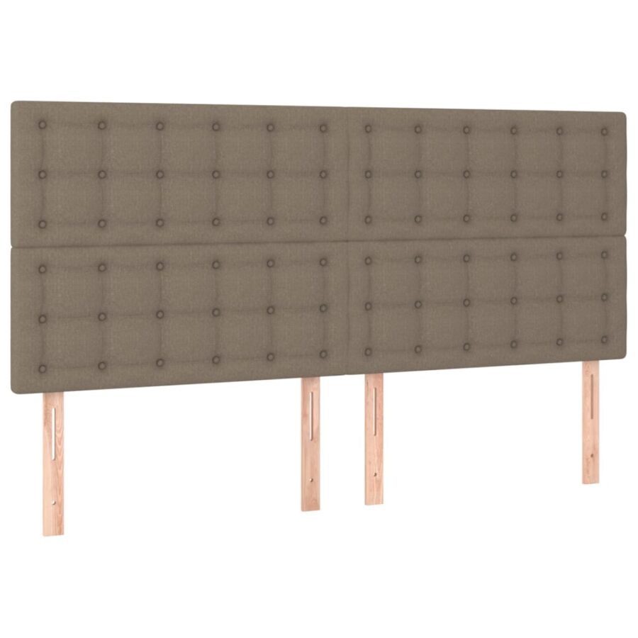 Boxspring met matras en LED stof taupe 200x200 cm - Afbeelding 7