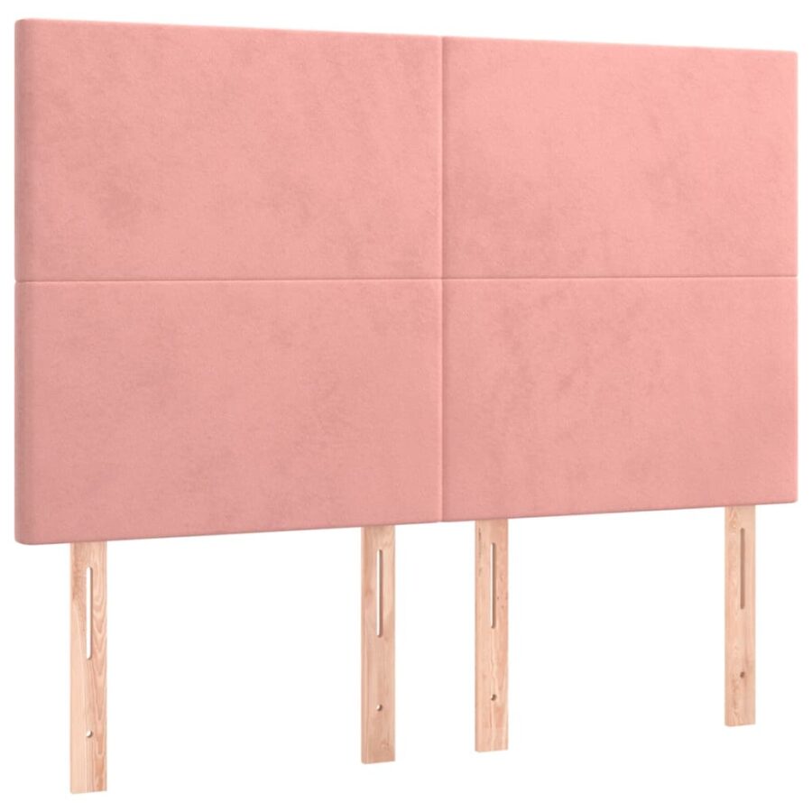 Boxspring met matras en LED fluweel roze 140x200 cm - Afbeelding 7