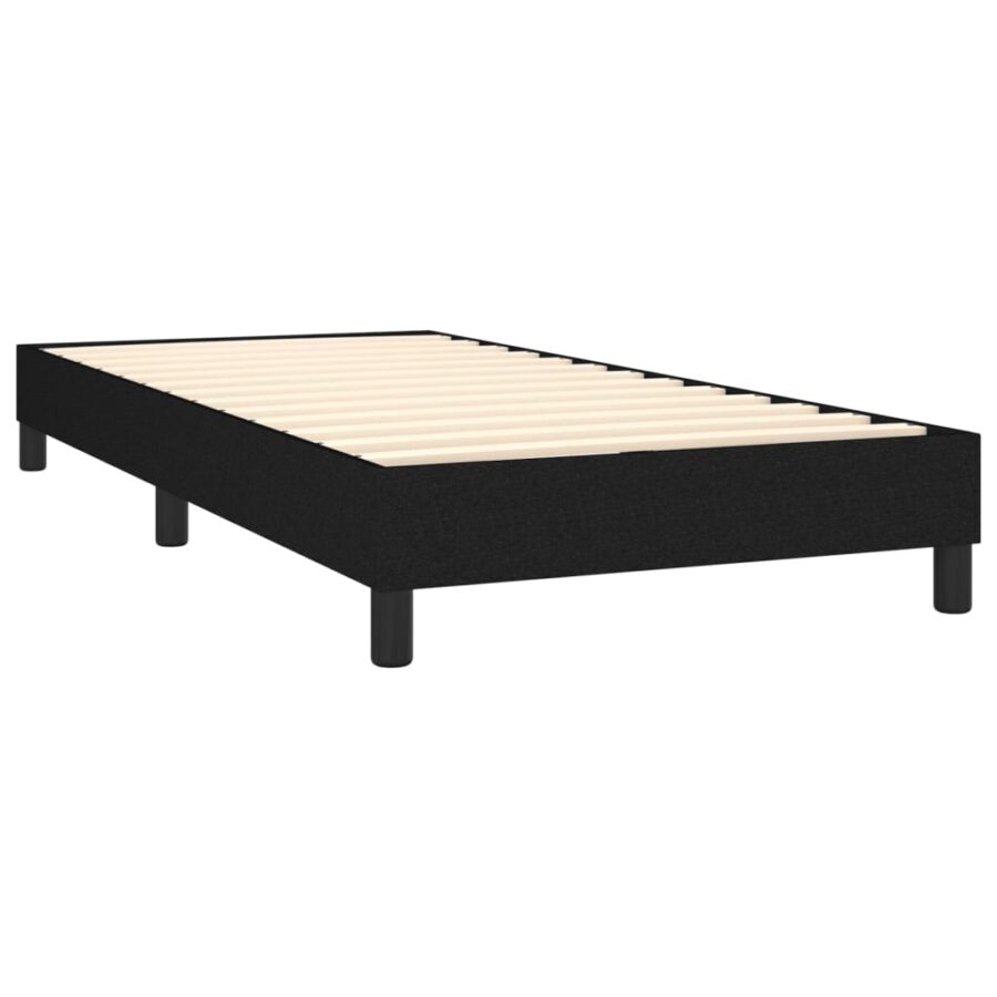 Boxspring met matras stof zwart 90x200 cm - Afbeelding 4