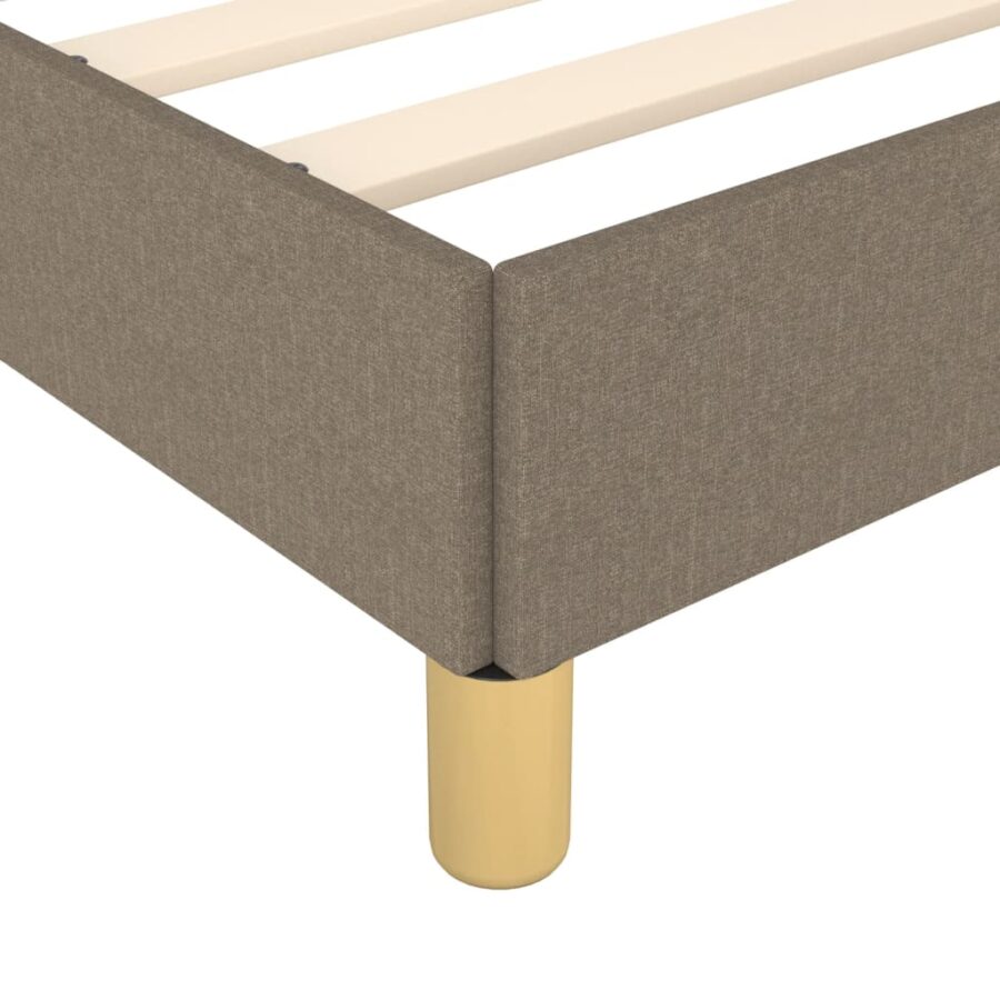 Bedframe met hoofdeinde stof taupe 90x200 cm - Afbeelding 8