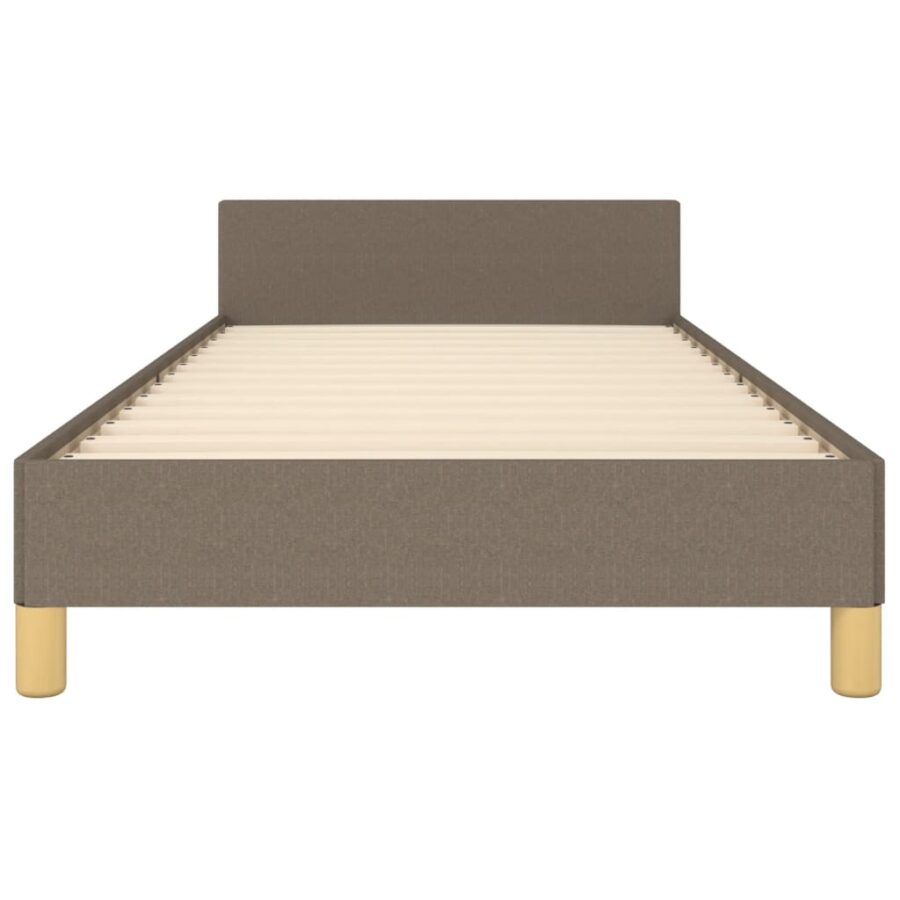 Bedframe met hoofdeinde stof taupe 90x200 cm - Afbeelding 6