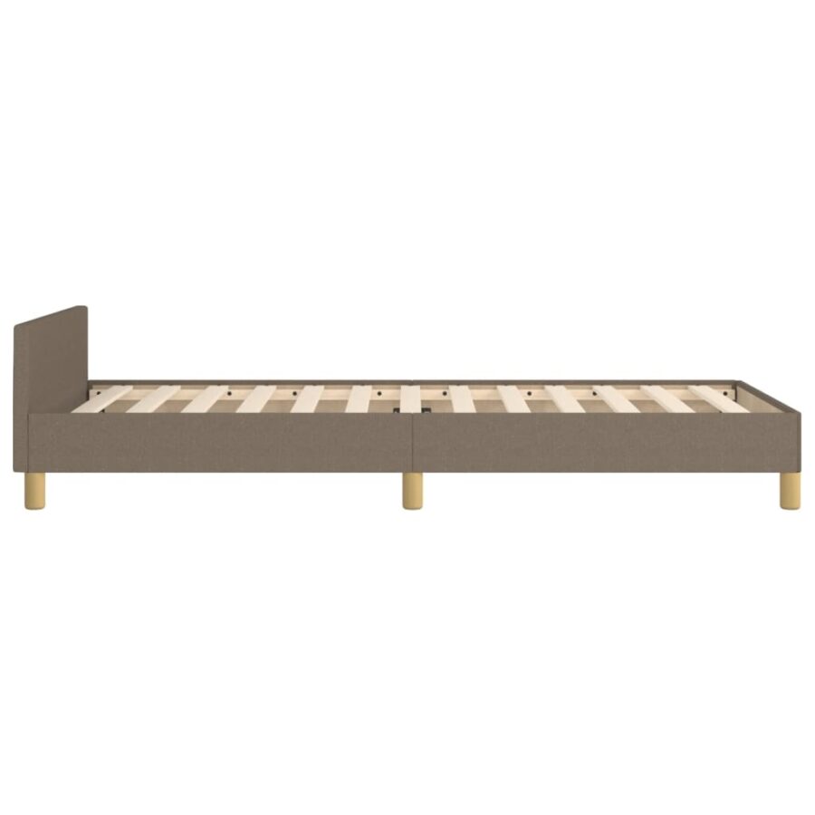 Bedframe met hoofdeinde stof taupe 90x200 cm - Afbeelding 7