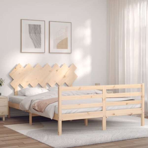 Bedframe met hoofdbord massief hout