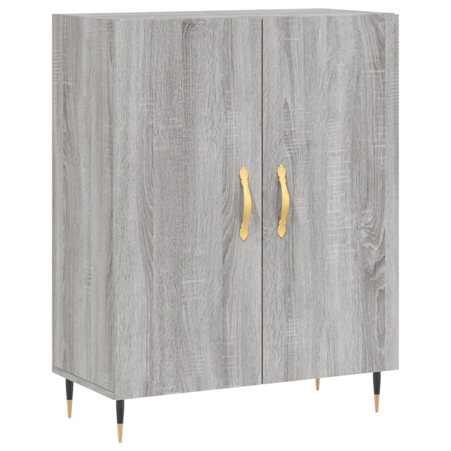 Hoge kast 69,5x34x180 cm bewerkt hout grijs sonoma eikenkleurig - Afbeelding 7