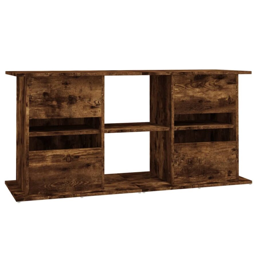 Aquariumstandaard 121x41x58 cm bewerkt hout gerookt eikenkleur - Afbeelding 8