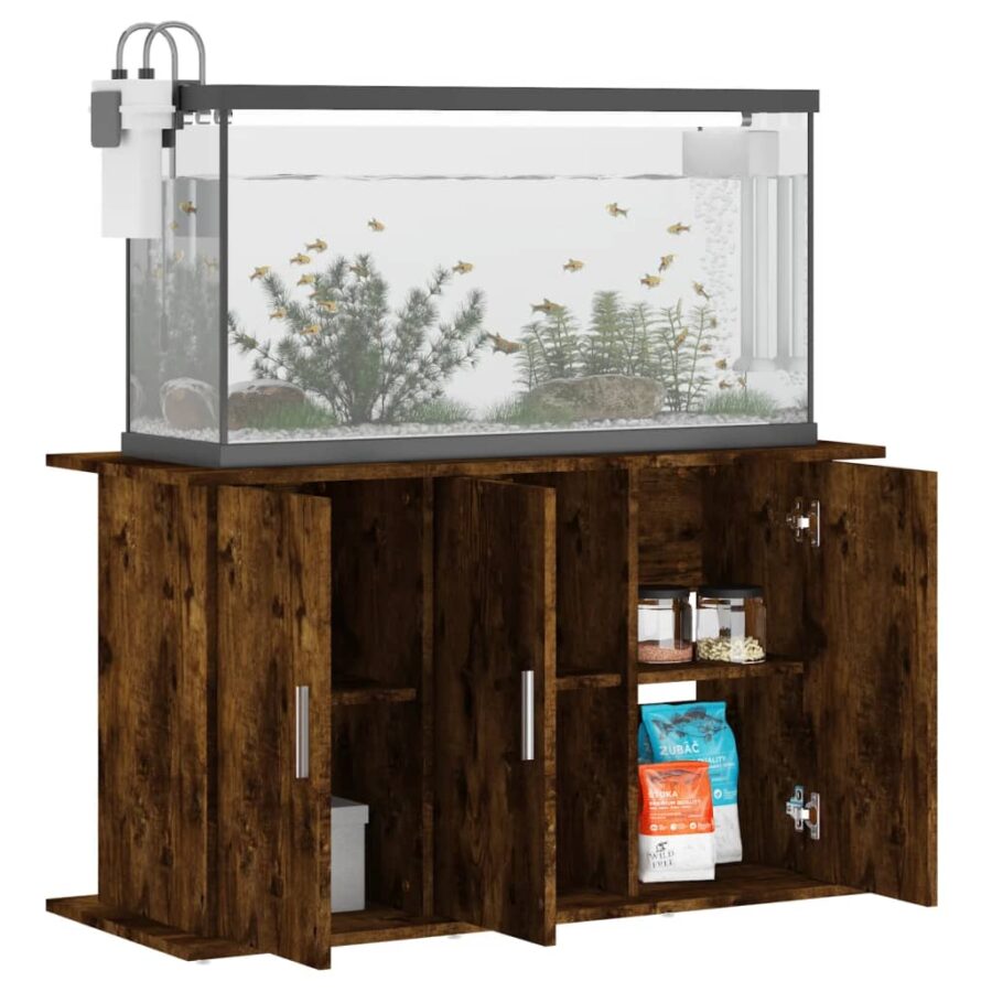 Aquariumstandaard 101x41x58 cm bewerkt hout gerookt eikenkleur - Afbeelding 3