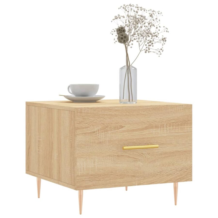 Salontafel 50x50x35 cm bewerkt hout sonoma eikenkleurig - Afbeelding 3