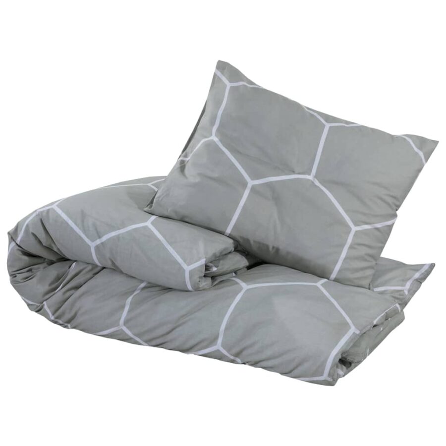 Dekbedovertrekset 155x220 cm katoen grijs - Afbeelding 3