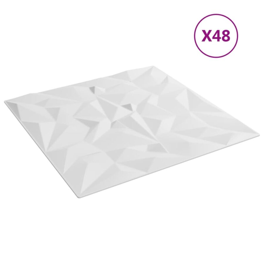 48 st Wandpanelen amethist 12 m² 50x50 cm XPS wit - Afbeelding 3