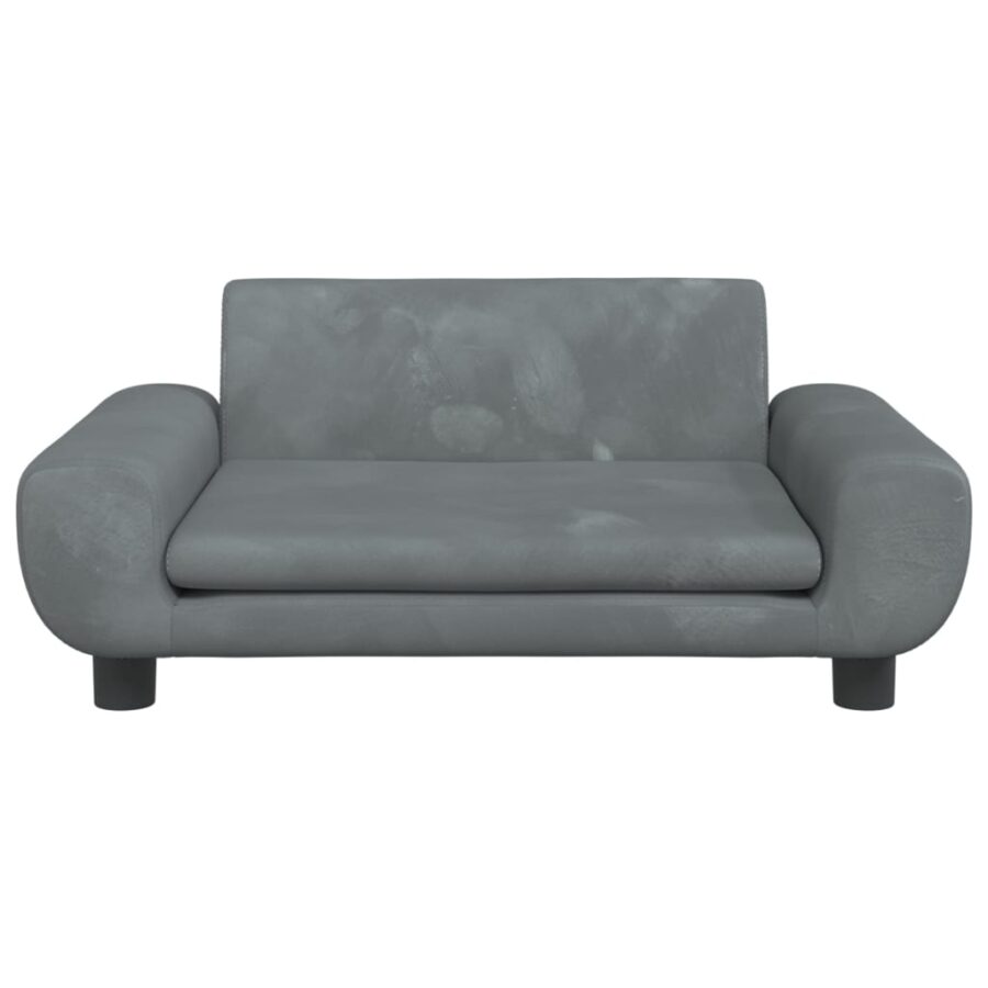 Kinderbank 70x45x33 cm fluweel donkergrijs - Afbeelding 3