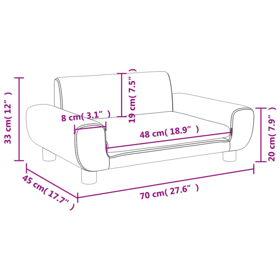 Kinderbank 70x45x33 cm fluweel bruin - Afbeelding 7