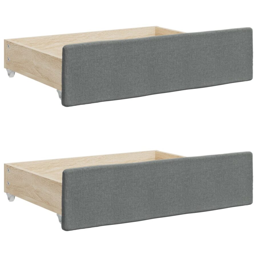 Slaapbank onderschuifbed en lades 90x190 cm stof donkergrijs - Afbeelding 9
