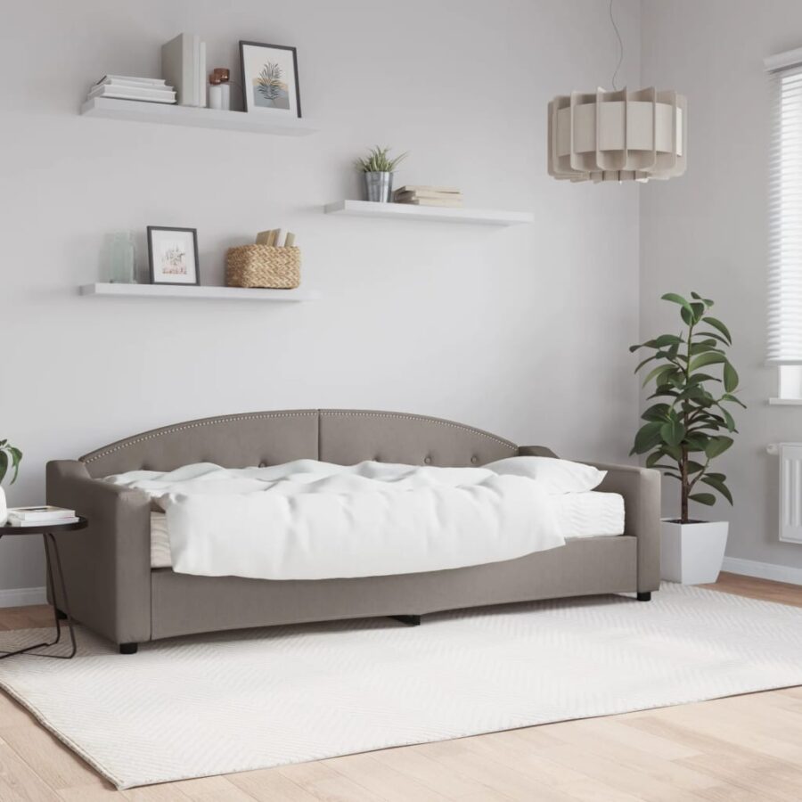 Slaapbank met matras 80x200 cm stof taupe