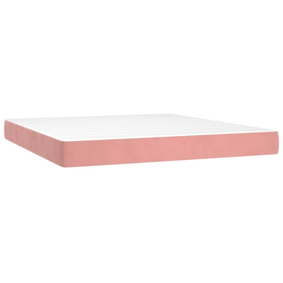 Boxspring met matras fluweel roze 180x200 cm - Afbeelding 5