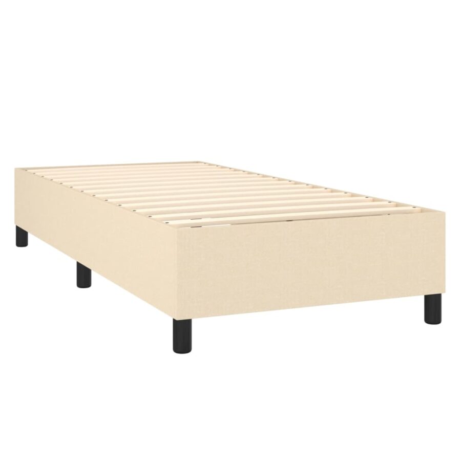 Boxspring met matras stof crèmekleurig 80x200 cm - Afbeelding 4