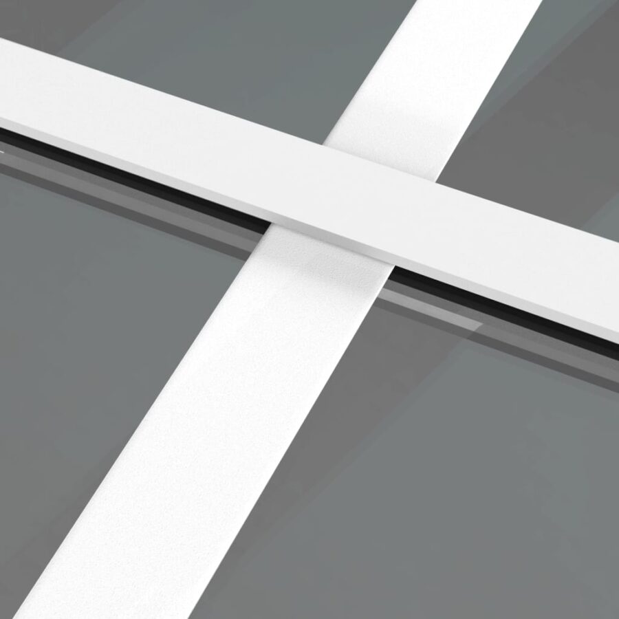 Binnendeur 83x201,5 cm ESG-glas en aluminium wit - Afbeelding 6