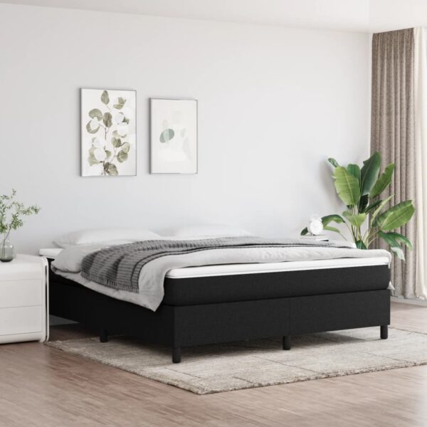 Boxspring met matras stof zwart 160x200 cm