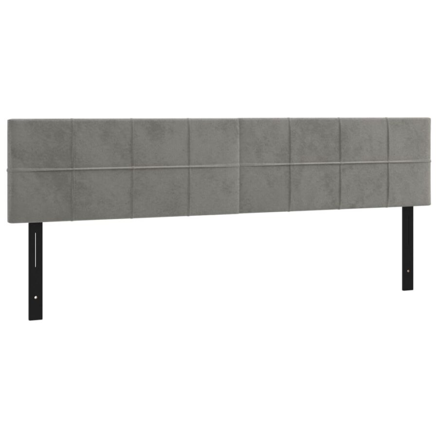 Hoofdborden 2 st 90x5x78/88 cm fluweel lichtgrijs - Afbeelding 2