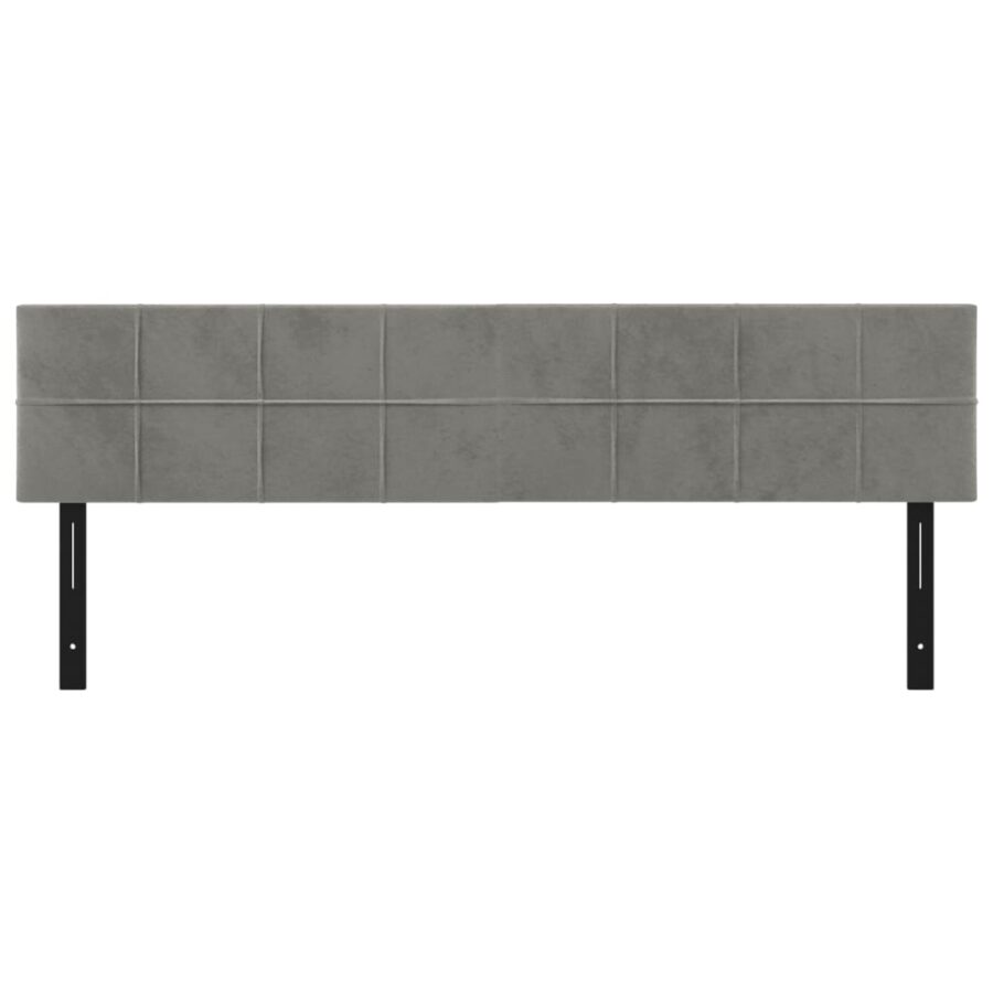 Hoofdborden 2 st 100x5x78/88 cm fluweel lichtgrijs - Afbeelding 3