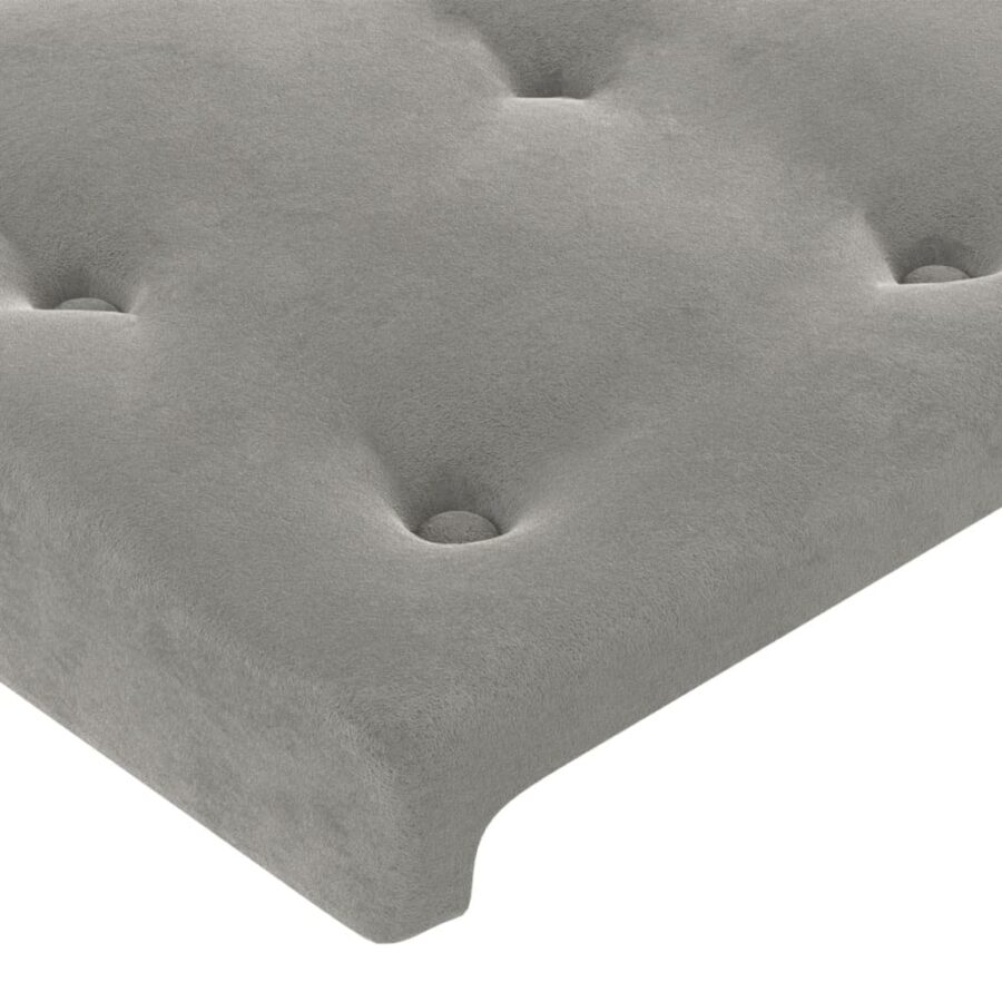 Hoofdborden 2 st 90x5x78/88 cm fluweel lichtgrijs - Afbeelding 4