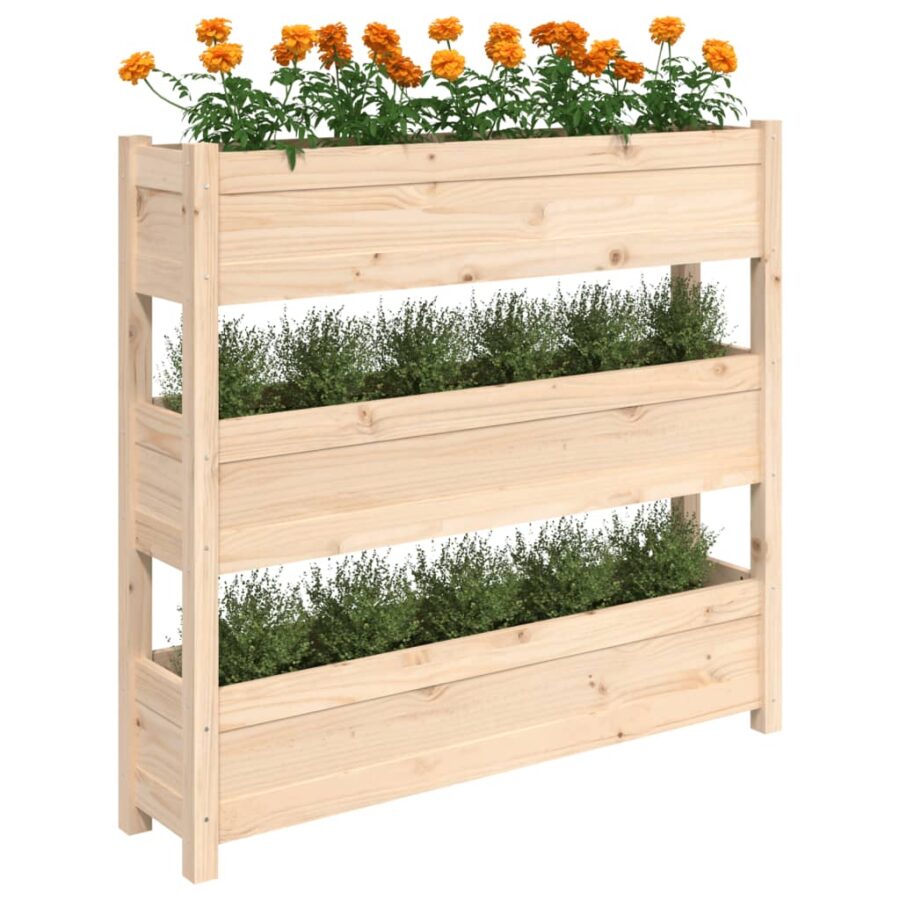 Plantenbak 112x25x104,5 cm massief grenenhout - Afbeelding 4
