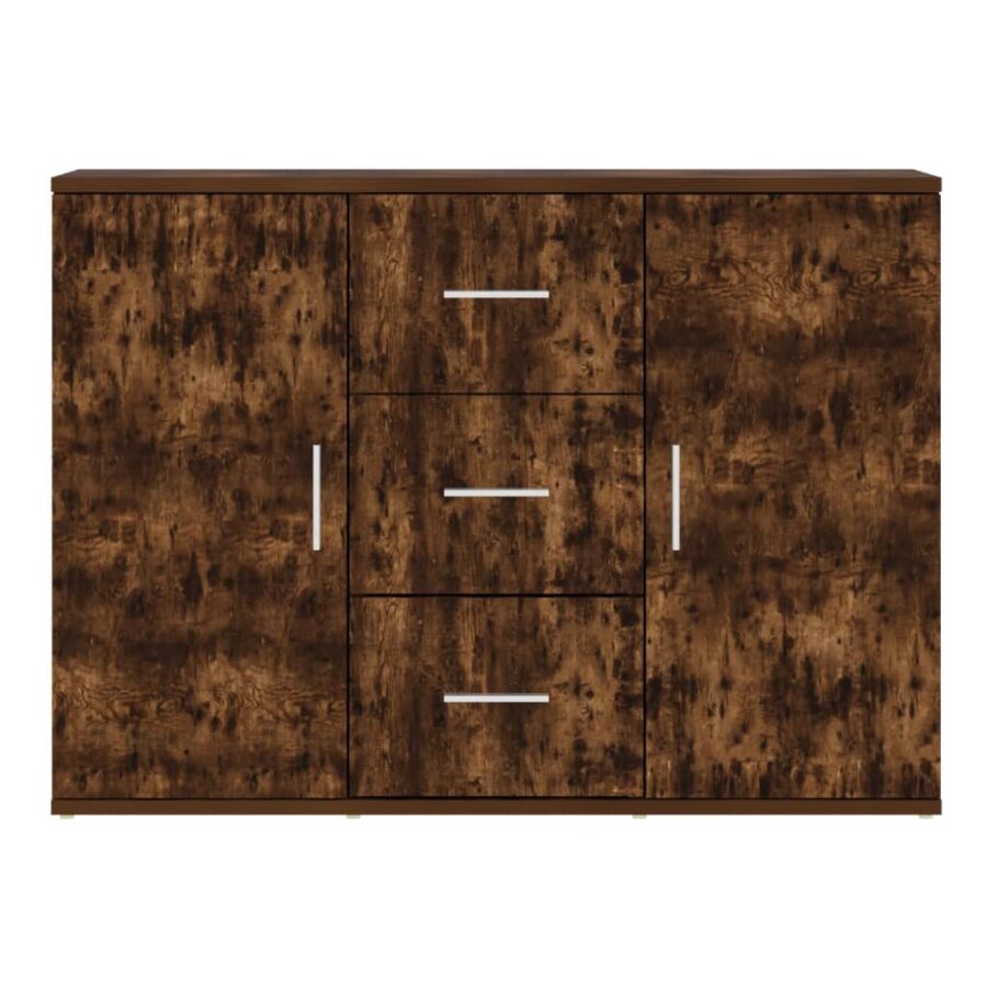 Dressoir 91x29,5x65 cm bewerkt hout gerookt eikenkleurig - Afbeelding 6
