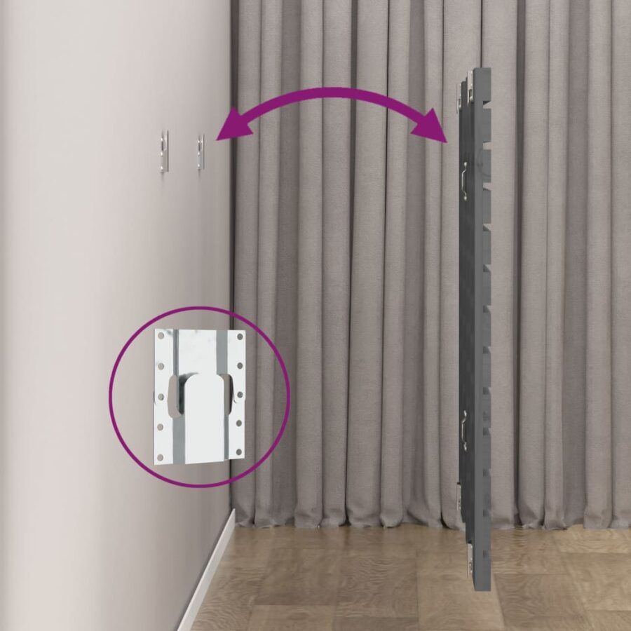 Hoofdbord wandmontage 81x3x91,5 cm massief grenenhout grijs - Afbeelding 6