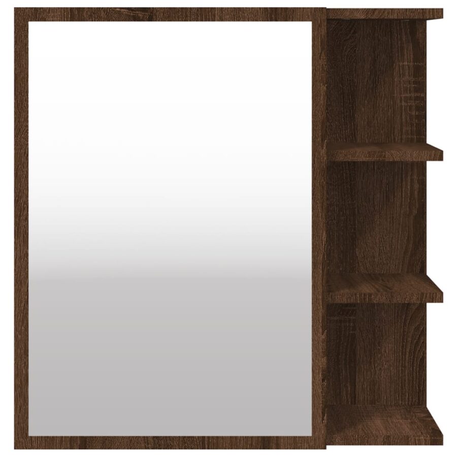 Badkamerspiegelkast 62,5x20,5x64 cm bewerkt hout bruineiken - Afbeelding 6